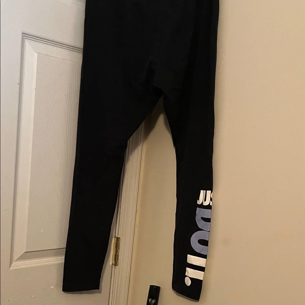 Nike Black Leggings with White and Blue Logo - Size L - Picture 6 of 6